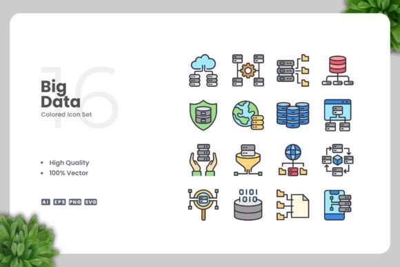 Big Data Color Icons: Modern Graphics for Local Brands