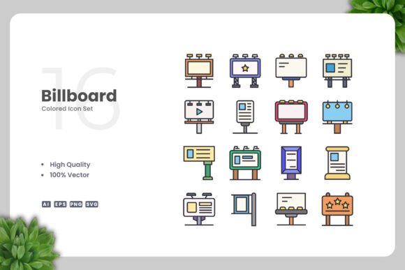 Billboard Color Icons: Modern Graphics for Bloggers