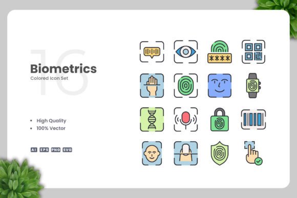 Biometrics Color Icons: Modern Graphics for Brand Identity