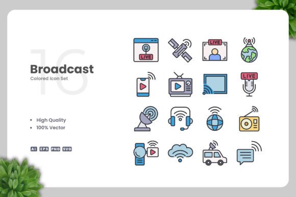 Broadcast Color Icons: Modern Graphics and Icons for Brands