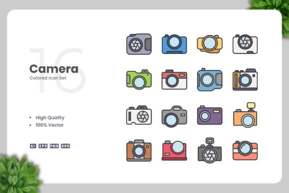 Camera Color Icons for Graphics and Icons