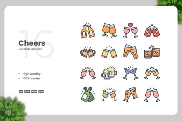 Cheers Color Icons: Graphics and Icons for Modern Branding