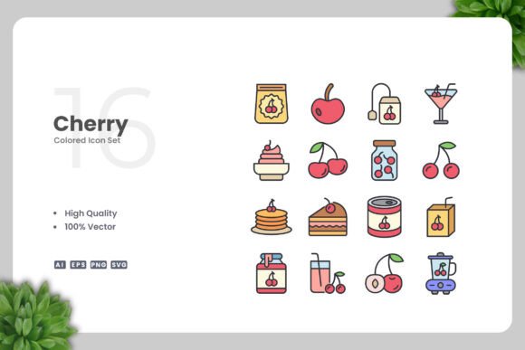 Cherry Color Icons: Graphics and Icons for Modern Design