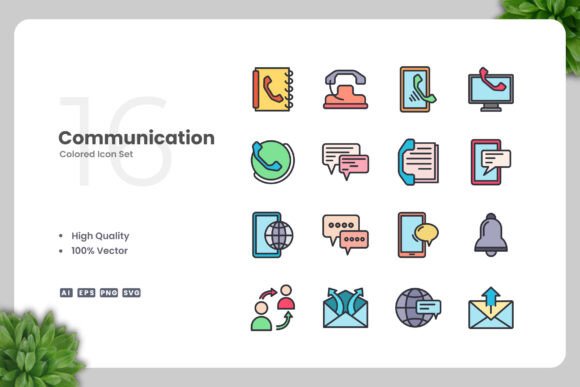 Communication Color Icons: Essential Graphics for Branding