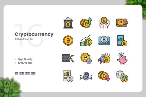 Cryptocurrency Color Icons: Modern Graphics for Branding