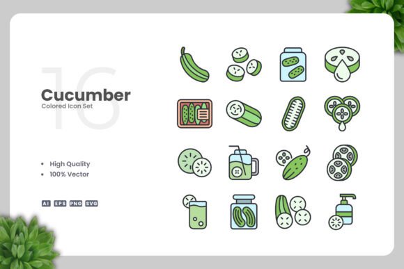 Cucumber Color Icons Graphics