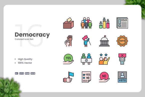 Democracy Color Icons: Graphics & Icons for Crafters