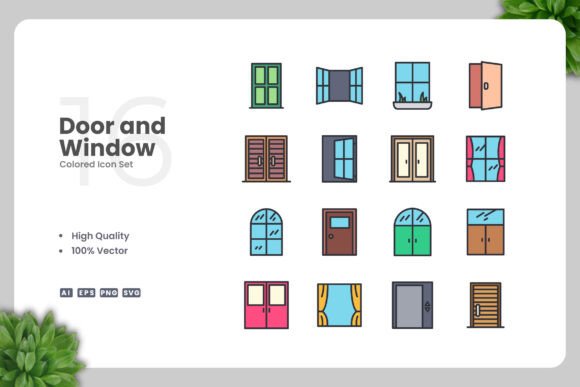 Door and Window Color Icons: Essential Graphics for Branding