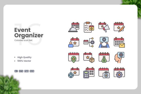 Event Organizer Color Icons Graphics
