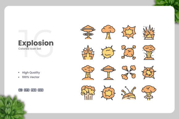 Explosion Color Icons: Graphics That Pop