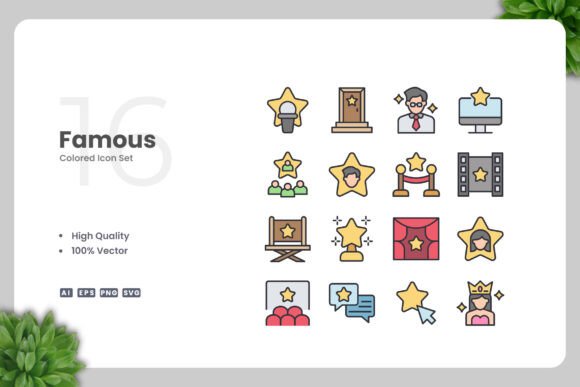 Famous Color Icons: Graphics & Icons for Digital Sellers
