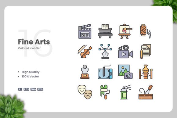 Fine Arts Color Icons: Graphics and Icons for Creative Publishing