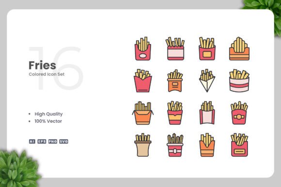 Fries Color Icons: Graphics & Icons for Creative Design