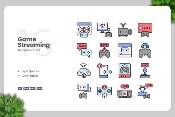 Game Streaming Colored Icons