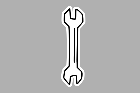 Monochrome Adjustable Wrench: Graphics for Local Business Branding