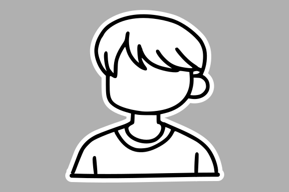 Monochrome Faceless Profile Picture: Graphics & Illustrations