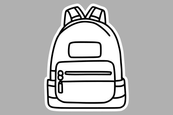 Monochrome Hiking Bag Sketch Graphics