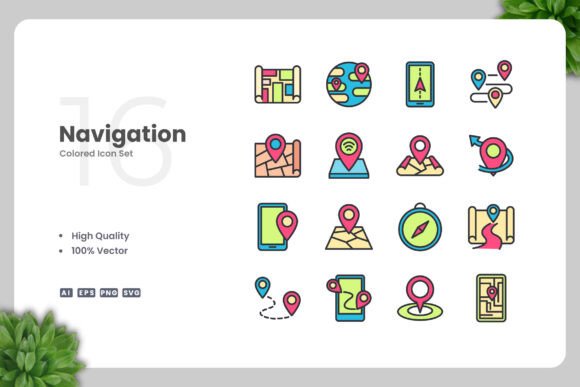 Navigation Color Icons Graphics