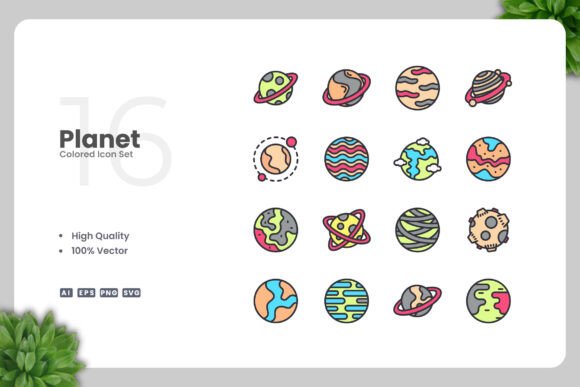 Planet Color Icons: Graphics and Icons for Modern Design