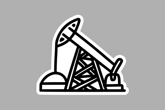 Rustic Land Drilling Rig Illustration Graphics
