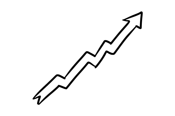 Upward Arrow with Financial Chart Graphics