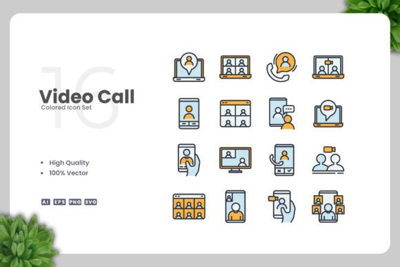 Video Call Color Icons for Creative Crafters